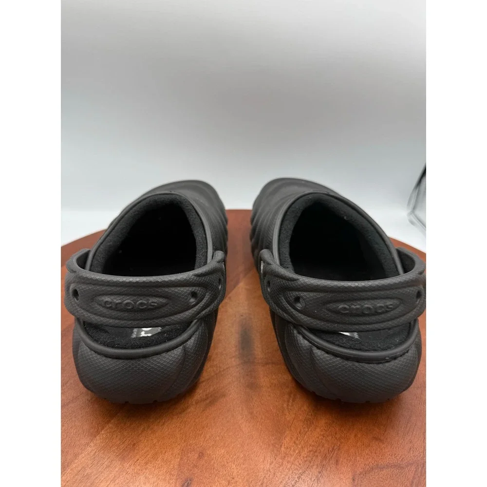 Crocs Classic Lined Overpuff Clog Black Fleece Lined‎ Slip On M7/W9 Cozy Comfort